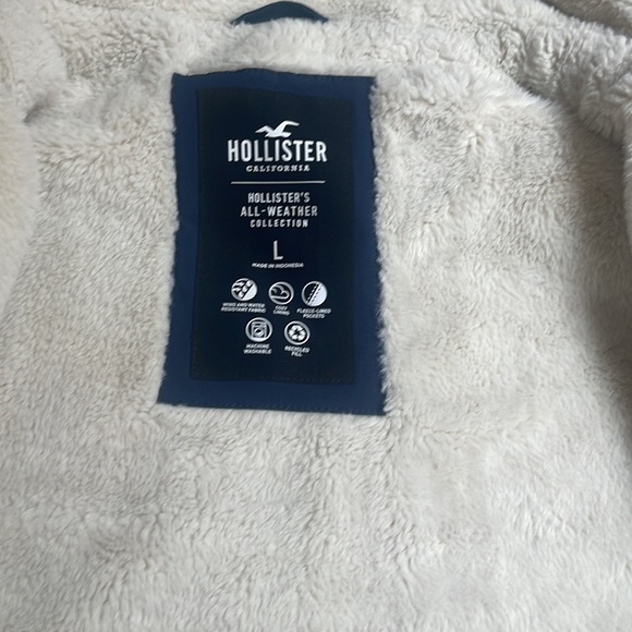 HOLLISTER CALIFORNIA all-weather blue parka coat size large - Picture 9 of 11